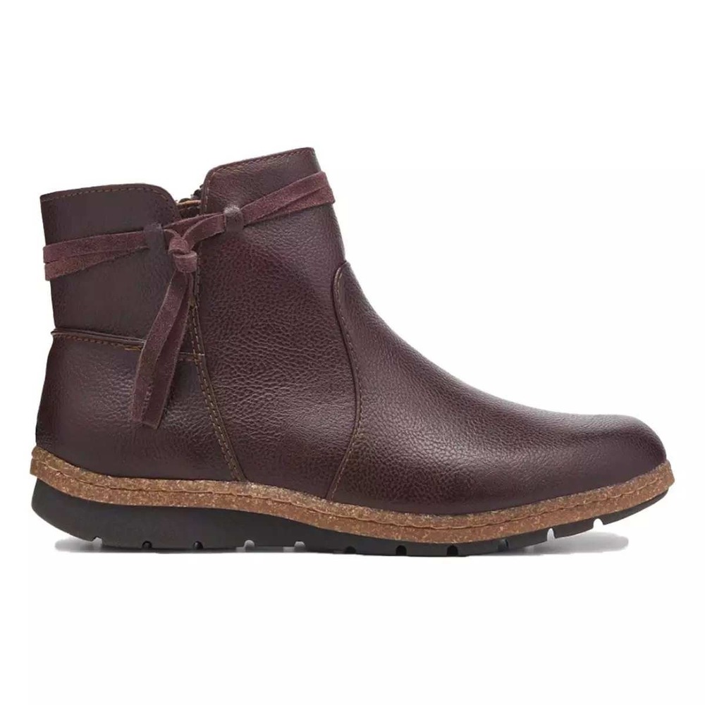 b.o.c. Born Concept Women Burgundy Leather Ankle Boots Size 6.5 Addi